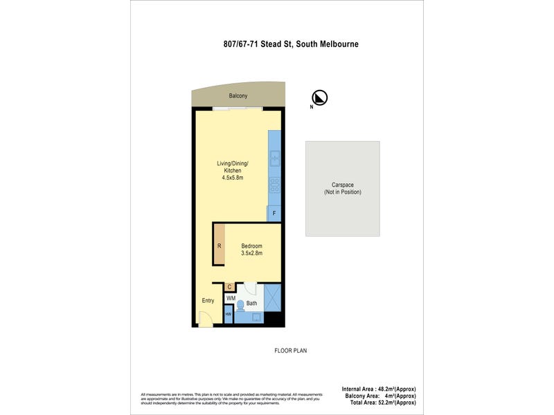 807/67-71 Stead Street, South Melbourne, Vic 3205 - floorplan